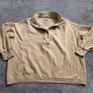 Aerie Tan button-Up Sweater